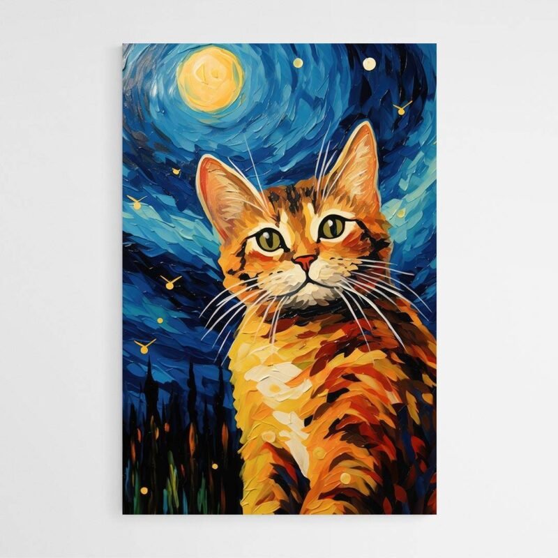 Tableau Abstrait Moderne avec Chat – Image 3