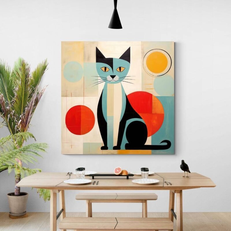Tableau Contemporain Abstrait Chat